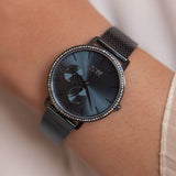 Hugo Boss Infinity Black Dial Black Mesh Bracelet Watch for Women -1502521