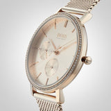 Buy Shop Hugo Boss Infinity Carnation Gold Dial Gold Mesh Bracelet Watch for Women - 1502519 USA Online