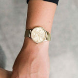 Buy Shop Hugo Boss Infinity Gold Dial Gold Mesh Bracelet Watch for Women - 1502520 USA Online
