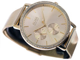 Buy Shop Hugo Boss Infinity Gold Dial Gold Mesh Bracelet Watch for Women - 1502520 USA Online