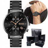 Buy Shop Hugo Boss Integrity Black Dial Black Steel Strap Watch for Men - 1513780 USA Online