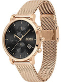 Buy Shop Hugo Boss Integrity Black Dial Gold Mesh Bracelet Watch for Men - 1513808 USA Online