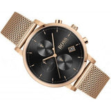 Buy Shop Hugo Boss Integrity Black Dial Gold Mesh Bracelet Watch for Men - 1513808 USA Online