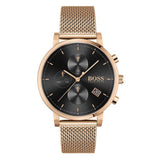 Buy Shop Hugo Boss Integrity Black Dial Gold Mesh Bracelet Watch for Men - 1513808 USA Online