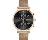 Buy Shop Hugo Boss Integrity Black Dial Gold Mesh Bracelet Watch for Men - 1513808 USA Online