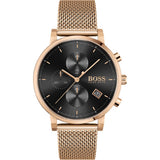 Buy Shop Hugo Boss Integrity Black Dial Gold Mesh Bracelet Watch for Men - 1513808 USA Online