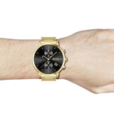 Buy Shop Hugo Boss Integrity Chronograph Grey Dial Gold Steel Strap Watch for Men - 1513781 USA Online