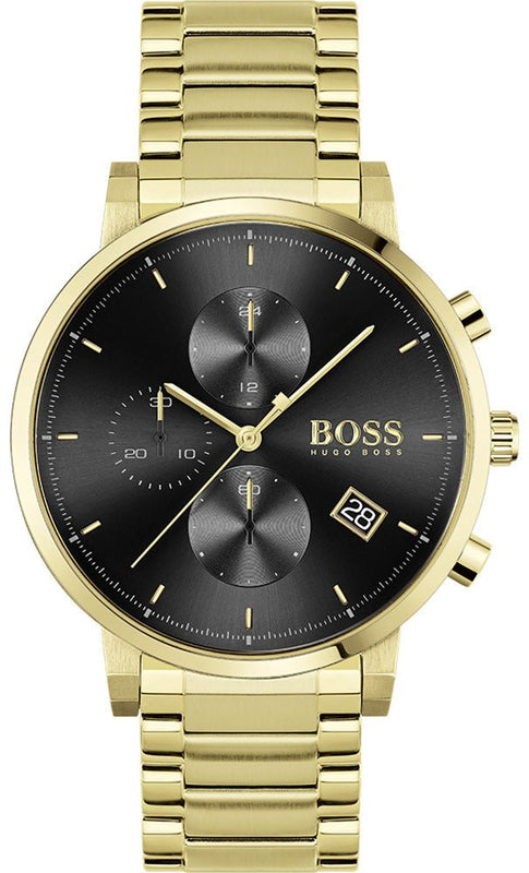 Buy Shop Hugo Boss Integrity Chronograph Grey Dial Gold Steel Strap Watch for Men - 1513781 USA Online