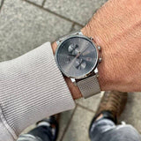 Buy Shop Hugo Boss Integrity Grey Dial Silver Mesh Bracelet Watch for Men - 1513807 USA Online