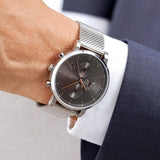 Buy Shop Hugo Boss Integrity Grey Dial Silver Mesh Bracelet Watch for Men - 1513807 USA Online
