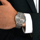 Buy Shop Hugo Boss Integrity Grey Dial Silver Mesh Bracelet Watch for Men - 1513807 USA Online