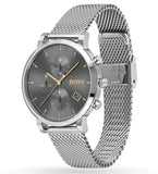 Buy Shop Hugo Boss Integrity Grey Dial Silver Mesh Bracelet Watch for Men - 1513807 USA Online