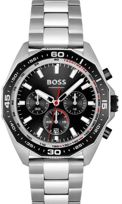 Buy Shop Hugo Boss Intensity Chronograph Black Dial Silver Steel Strap Watch For Men - 1513680 USA Online