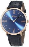 Buy Shop Hugo Boss Jackson Blue Dial Black Leather Strap Watch for Men - 1513371 USA Online