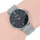 Buy Shop Hugo Boss Jackson Quartz Black Dial Silver Mesh Bracelet Watch For Men - 1513514 USA Online
