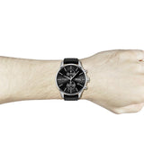 Buy Shop Hugo Boss Jet Black Dial Black Leather Strap Watch for Men - 1513279 USA Online