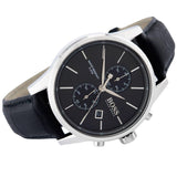 Buy Shop Hugo Boss Jet Black Dial Black Leather Strap Watch for Men - 1513279 USA Online