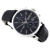 Buy Shop Hugo Boss Jet Black Dial Black Leather Strap Watch for Men - 1513279 USA Online