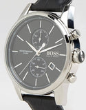 Buy Shop Hugo Boss Jet Black Dial Black Leather Strap Watch for Men - 1513279 USA Online