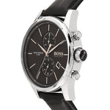Buy Shop Hugo Boss Jet Black Dial Black Leather Strap Watch for Men - 1513279 USA Online