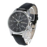 Buy Shop Hugo Boss Jet Black Dial Black Leather Strap Watch for Men - 1513279 USA Online