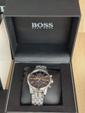 Buy Shop Hugo Boss Jet Black Dial Silver Steel Strap Watch for Men - 1513383 USA Online