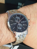 Buy Shop Hugo Boss Jet Black Dial Silver Steel Strap Watch for Men - 1513383 USA Online