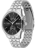 Buy Shop Hugo Boss Jet Black Dial Silver Steel Strap Watch for Men - 1513383 USA Online