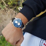 Buy Shop Hugo Boss Jet Blue Dial Black Leather Strap Watch for Men - 1513283 USA Online