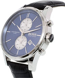 Buy Shop Hugo Boss Jet Blue Dial Black Leather Strap Watch for Men - 1513283 USA Online