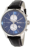 Buy Shop Hugo Boss Jet Blue Dial Black Leather Strap Watch for Men - 1513283 USA Online