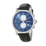 Buy Shop Hugo Boss Jet Blue Dial Black Leather Strap Watch for Men - 1513283 USA Online