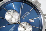 Buy Shop Hugo Boss Jet Blue Dial Black Leather Strap Watch for Men - 1513283 USA Online