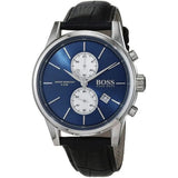 Buy Shop Hugo Boss Jet Blue Dial Black Leather Strap Watch for Men - 1513283 USA Online