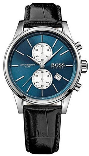 Buy Shop Hugo Boss Jet Blue Dial Black Leather Strap Watch for Men - 1513283 USA Online
