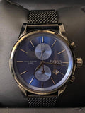 Buy Shop Hugo Boss Jet Blue Dial Gunmetal Mesh Bracelet Watch for Men - 1513677 USA Online