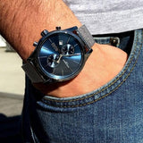 Buy Shop Hugo Boss Jet Blue Dial Gunmetal Mesh Bracelet Watch for Men - 1513677 USA Online