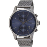 Buy Shop Hugo Boss Jet Blue Dial Gunmetal Mesh Bracelet Watch for Men - 1513677 USA Online