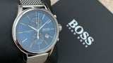 Buy Shop Hugo Boss Jet Blue Dial Silver Mesh Bracelet Watch for Men - 1513441 USA Online