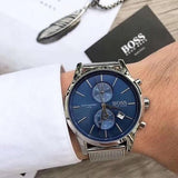 Buy Shop Hugo Boss Jet Blue Dial Silver Mesh Bracelet Watch for Men - 1513441 USA Online