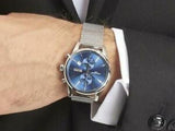 Buy Shop Hugo Boss Jet Blue Dial Silver Mesh Bracelet Watch for Men - 1513441 USA Online