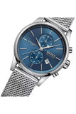 Buy Shop Hugo Boss Jet Blue Dial Silver Mesh Bracelet Watch for Men - 1513441 USA Online