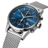 Buy Shop Hugo Boss Jet Blue Dial Silver Mesh Bracelet Watch for Men - 1513441 USA Online