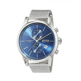 Buy Shop Hugo Boss Jet Blue Dial Silver Mesh Bracelet Watch for Men - 1513441 USA Online