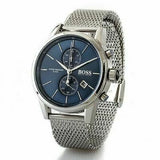 Buy Shop Hugo Boss Jet Blue Dial Silver Mesh Bracelet Watch for Men - 1513441 USA Online