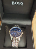 Buy Shop Hugo Boss Jet Blue Dial Silver Steel Strap Watch for Men - 1513384 USA Online