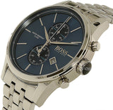 Buy Shop Hugo Boss Jet Blue Dial Silver Steel Strap Watch for Men - 1513384 USA Online