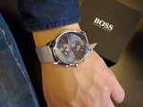 Buy Shop Hugo Boss Jet Chronograph Grey Dial Silver Mesh Bracelet Watch for Men - 1513440 USA Online