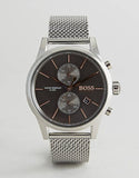 Buy Shop Hugo Boss Jet Chronograph Grey Dial Silver Mesh Bracelet Watch for Men - 1513440 USA Online