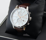 Buy Shop Hugo Boss Jet Chronograph Quartz Silver Dial Brown Leather Strap Watch For Men - HB1513280 USA Online